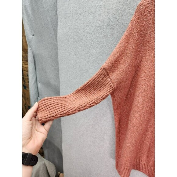 Loft Petites Womens XXS/P Ribbed Cowl Neck Pullover Sweater Rust Orange - Picture 5 of 5